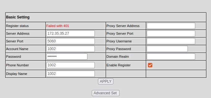 Не регистрируется SIP номер на ATCOM AT610